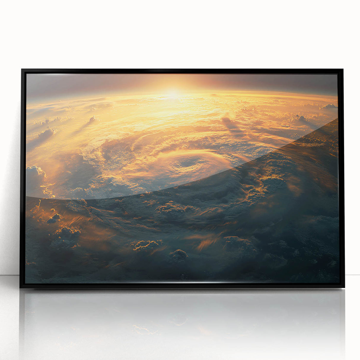 Sunlit Cyclone from Space - Earthy Phenomena Wall Art Print