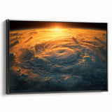 Sunlit Cyclone from Space - Earthy Phenomena Wall Art Print