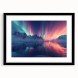 Aurora Borealis Over Frozen Landscape - Earth Phenomena Wall Art Print