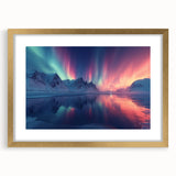 Aurora Borealis Over Frozen Landscape - Earth Phenomena Wall Art Print