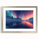 Aurora Borealis Over Frozen Landscape - Earth Phenomena Wall Art Print