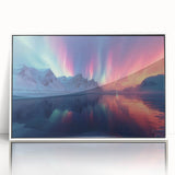 Aurora Borealis Over Frozen Landscape - Earth Phenomena Wall Art Print