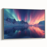 Aurora Borealis Over Frozen Landscape - Earth Phenomena Wall Art Print