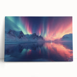 Aurora Borealis Over Frozen Landscape - Earth Phenomena Wall Art Print