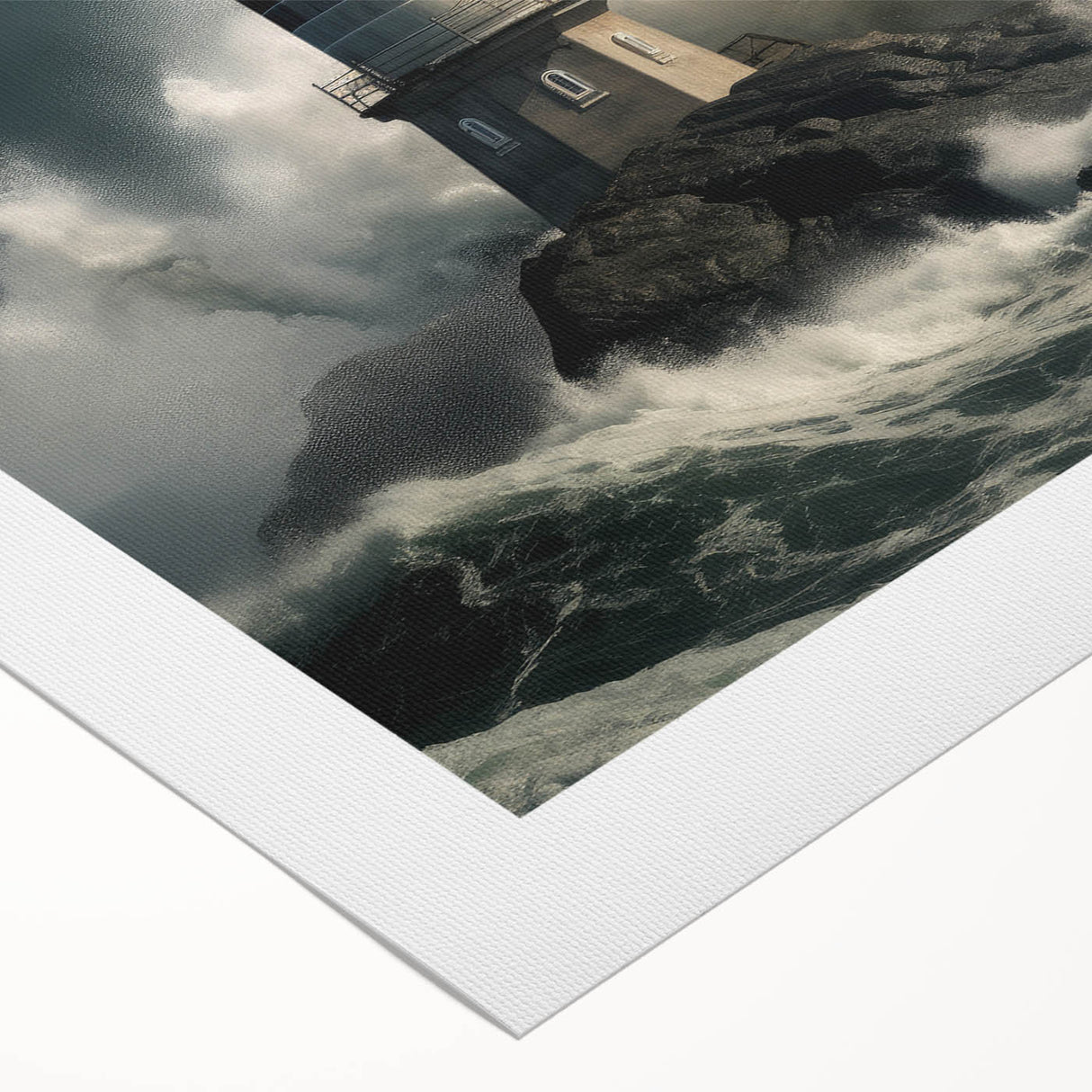 Stormy Lighthouse and Crashing Waves - Earthy Phenomena Wall Art Print