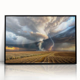 Tornado with Lightning in Rural Landscape - Earthy Phenomena Wall Art