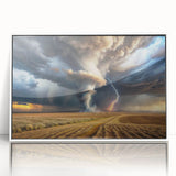 Tornado with Lightning in Rural Landscape - Earthy Phenomena Wall Art
