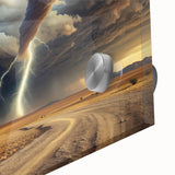 Tornado with Lightning in Desert Landscape - Earthy Phenomena Wall Art