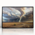 Tornado with Lightning in Desert Landscape - Earthy Phenomena Wall Art