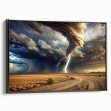 Tornado with Lightning in Desert Landscape - Earthy Phenomena Wall Art