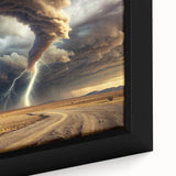 Tornado with Lightning in Desert Landscape - Earthy Phenomena Wall Art