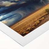 Tornado with Lightning in Desert Landscape - Earthy Phenomena Wall Art