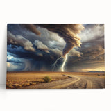 Tornado with Lightning in Desert Landscape - Earthy Phenomena Wall Art