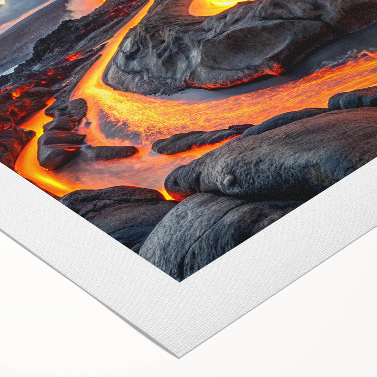 Volcanic Eruption with Lava Flow - Earthy Phenomena Wall Art Print
