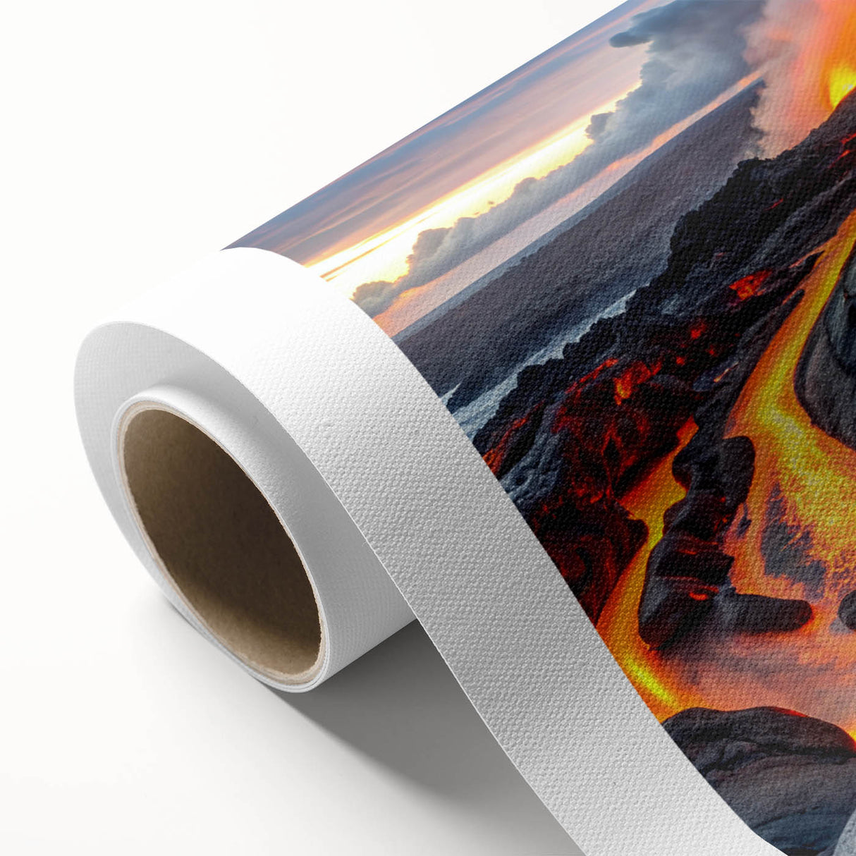 Volcanic Eruption with Lava Flow - Earthy Phenomena Wall Art Print