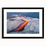 Lava Flow on Snowy Mountain - Earthy Phenomena Wall Art Print