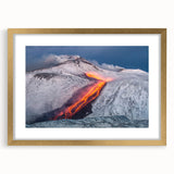 Lava Flow on Snowy Mountain - Earthy Phenomena Wall Art Print