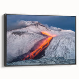 Lava Flow on Snowy Mountain - Earthy Phenomena Wall Art Print