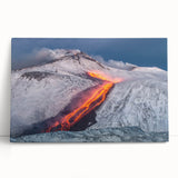 Lava Flow on Snowy Mountain - Earthy Phenomena Wall Art Print