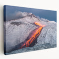 Lava Flow on Snowy Mountain - Earthy Phenomena Wall Art Print