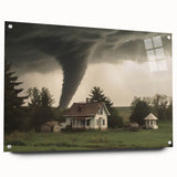 Tornado Approaching Farmhouse - Earthy Phenomena Wall Art Print