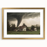 Tornado Approaching Farmhouse - Earthy Phenomena Wall Art Print
