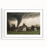 Tornado Approaching Farmhouse - Earthy Phenomena Wall Art Print