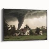 Tornado Approaching Farmhouse - Earthy Phenomena Wall Art Print