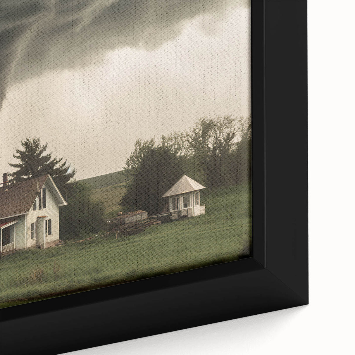 Tornado Approaching Farmhouse - Earthy Phenomena Wall Art Print