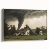 Tornado Approaching Farmhouse - Earthy Phenomena Wall Art Print
