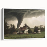 Tornado Approaching Farmhouse - Earthy Phenomena Wall Art Print