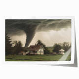 Tornado Approaching Farmhouse - Earthy Phenomena Wall Art Print