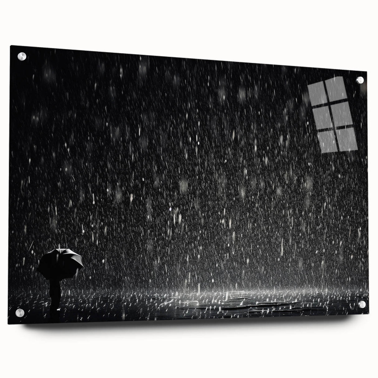 Solitary Figure in Rainstorm - Earthy Phenomena Wall Art Print