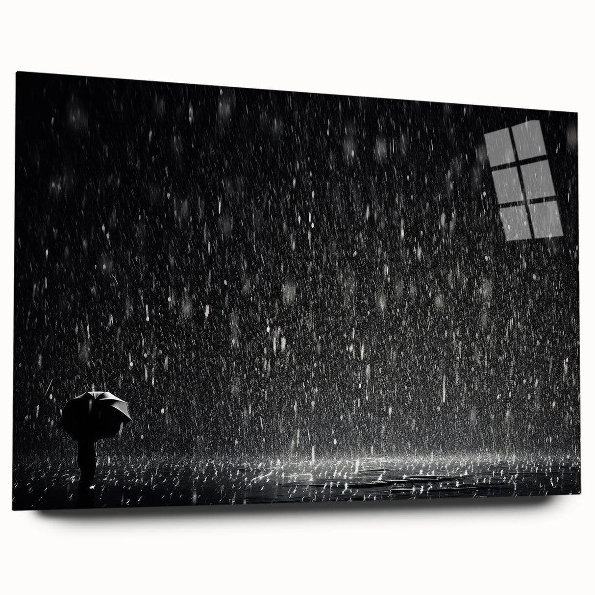 Solitary Figure in Rainstorm - Earthy Phenomena Wall Art Print