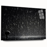 Solitary Figure in Rainstorm - Earthy Phenomena Wall Art Print