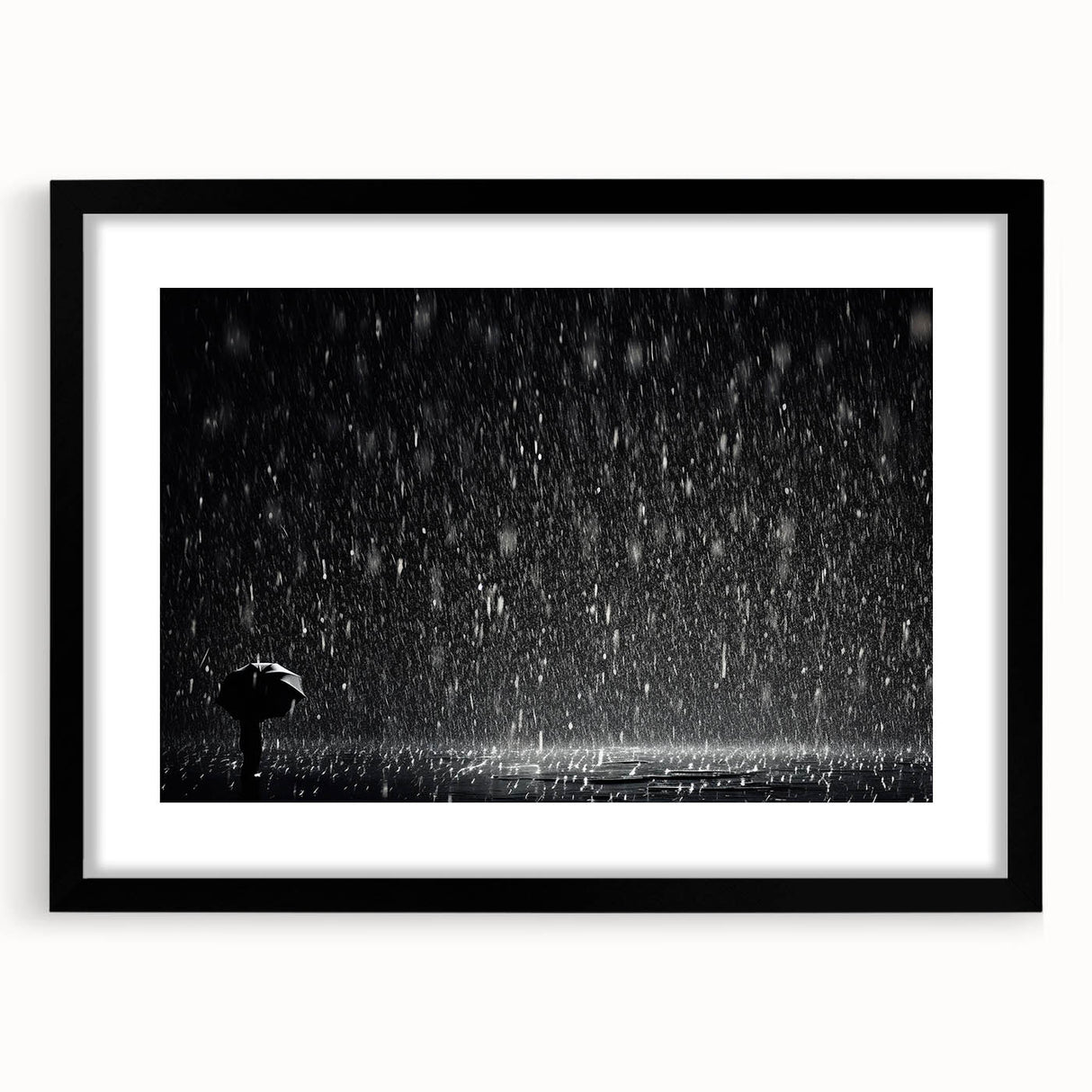 Solitary Figure in Rainstorm - Earthy Phenomena Wall Art Print