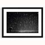 Solitary Figure in Rainstorm - Earthy Phenomena Wall Art Print