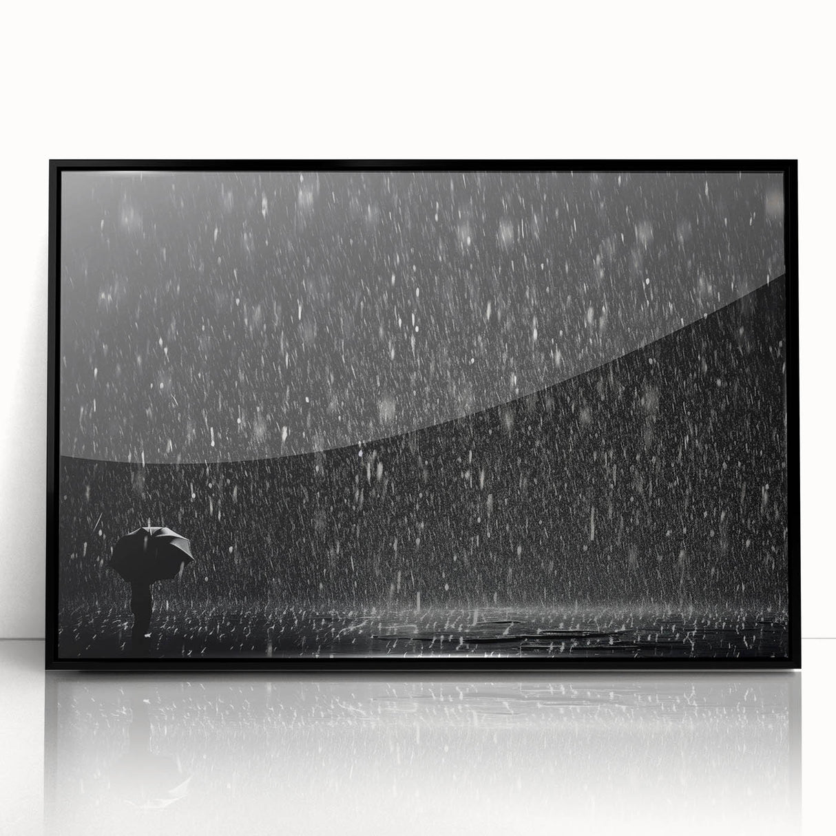 Solitary Figure in Rainstorm - Earthy Phenomena Wall Art Print