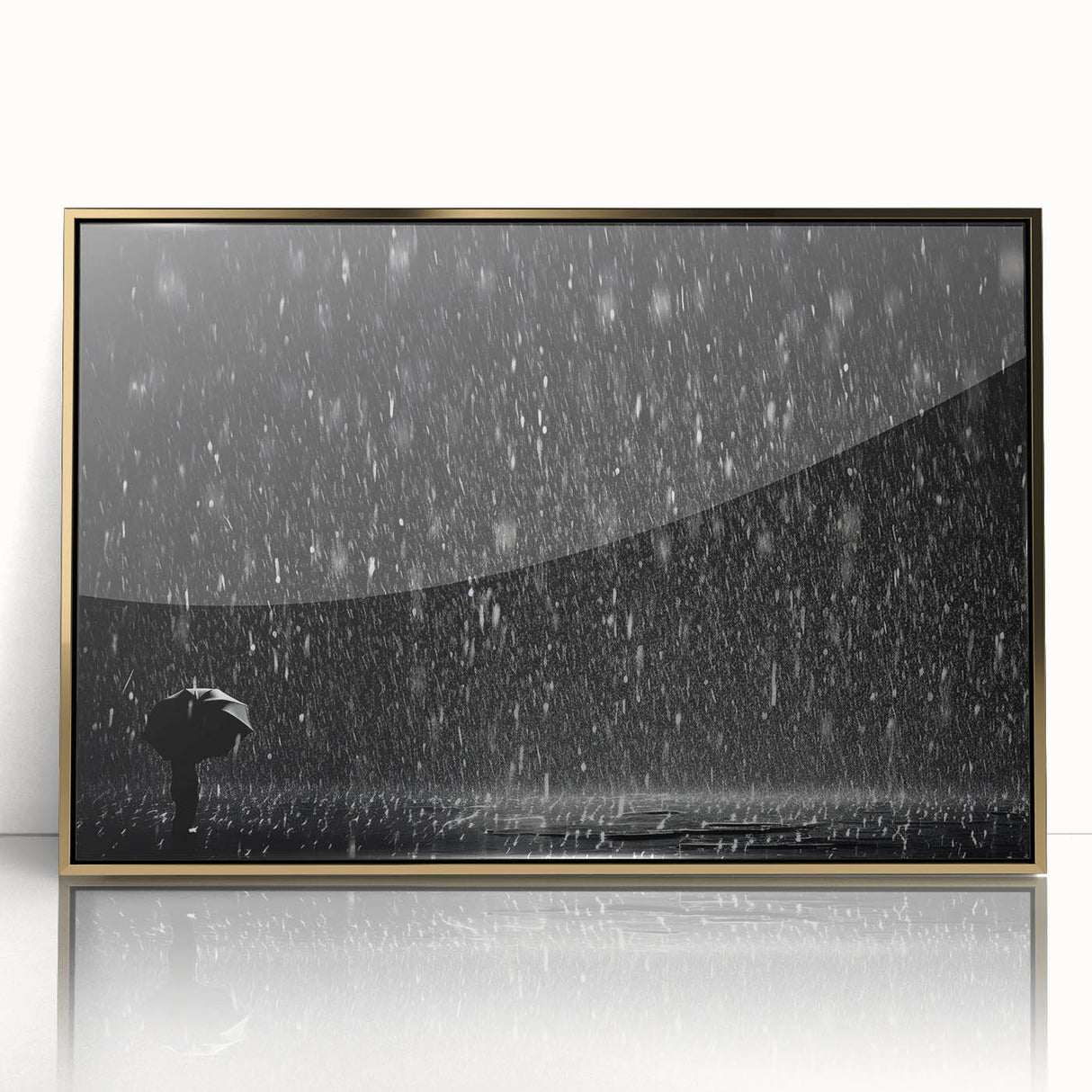 Solitary Figure in Rainstorm - Earthy Phenomena Wall Art Print