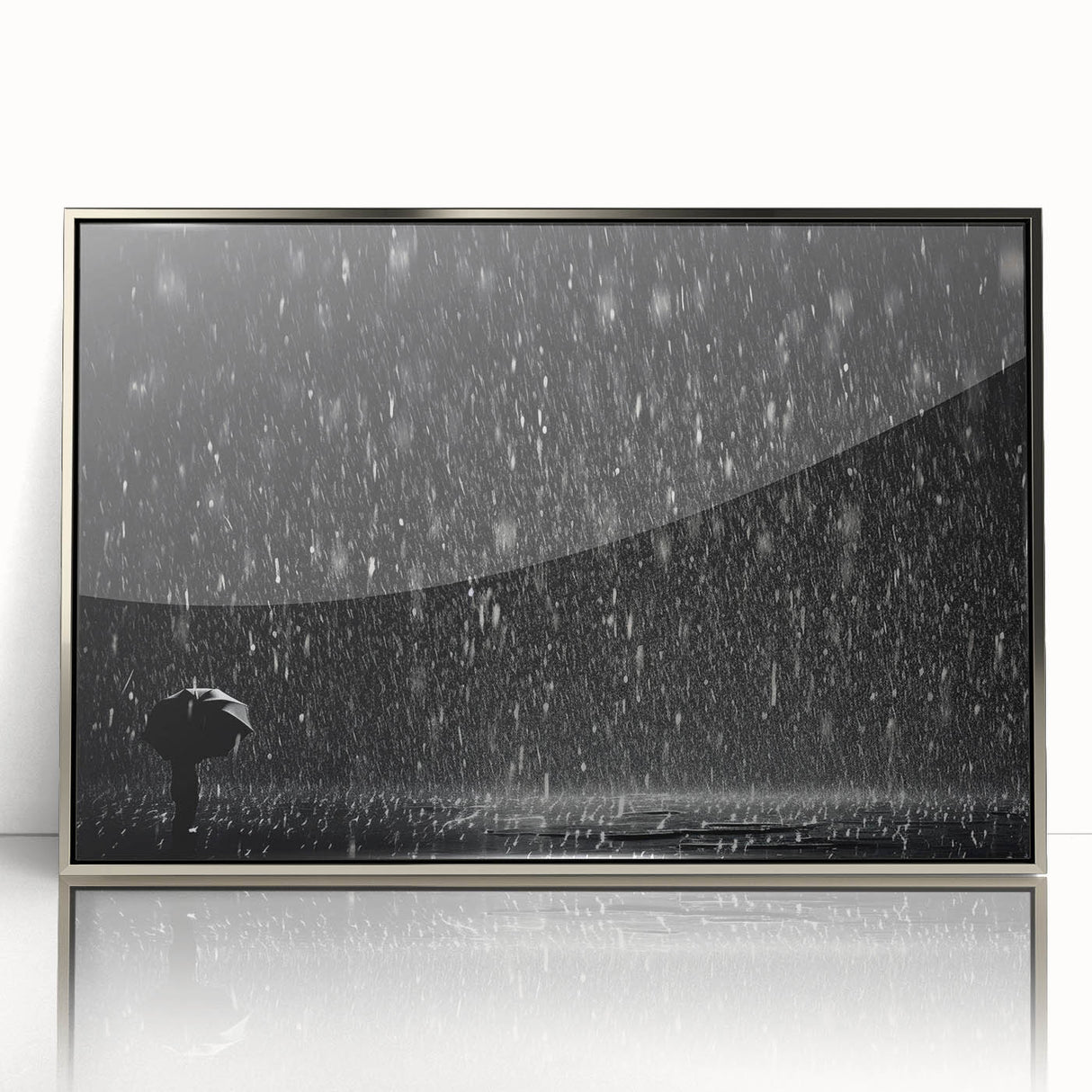 Solitary Figure in Rainstorm - Earthy Phenomena Wall Art Print