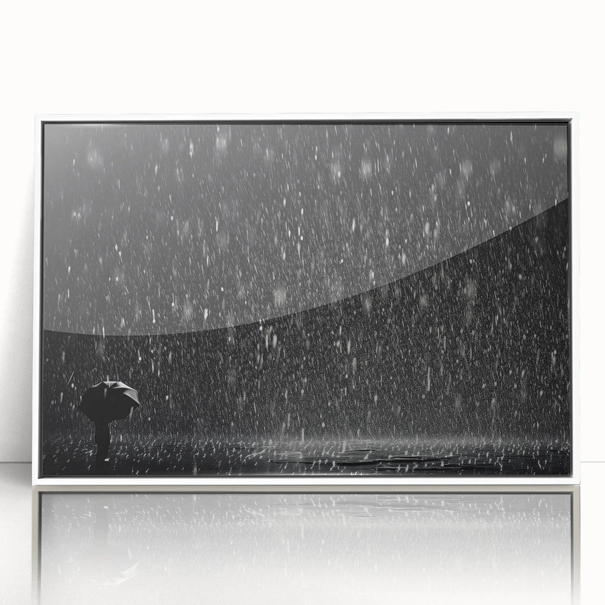 Solitary Figure in Rainstorm - Earthy Phenomena Wall Art Print