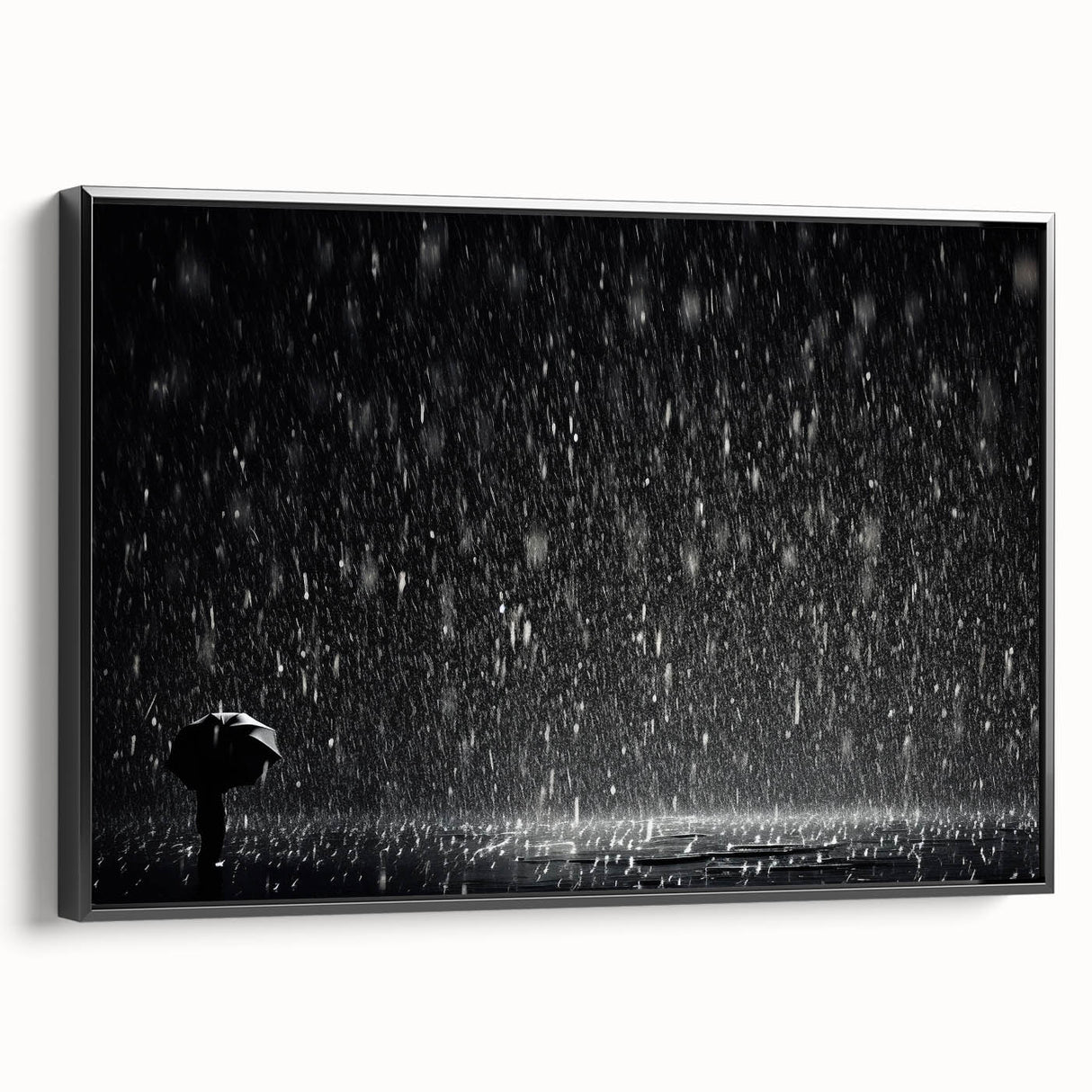 Solitary Figure in Rainstorm - Earthy Phenomena Wall Art Print