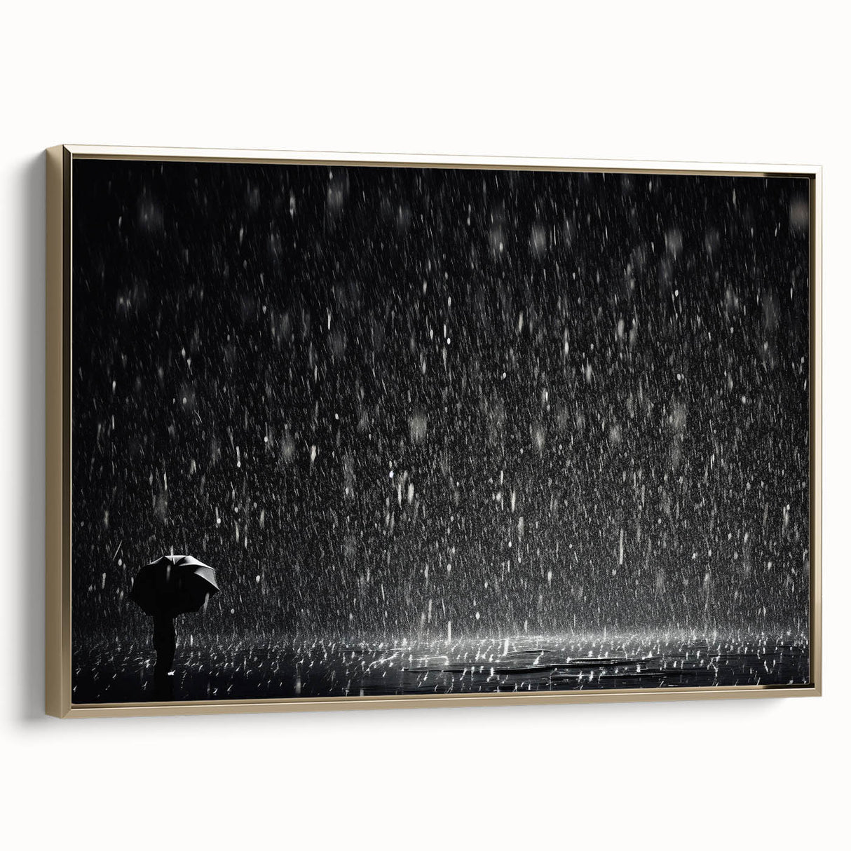 Solitary Figure in Rainstorm - Earthy Phenomena Wall Art Print