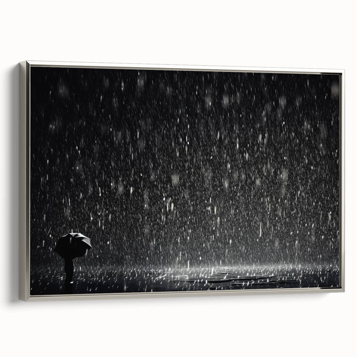 Solitary Figure in Rainstorm - Earthy Phenomena Wall Art Print