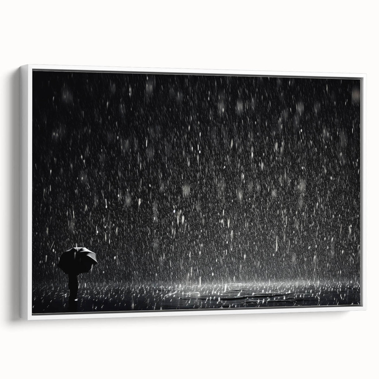 Solitary Figure in Rainstorm - Earthy Phenomena Wall Art Print