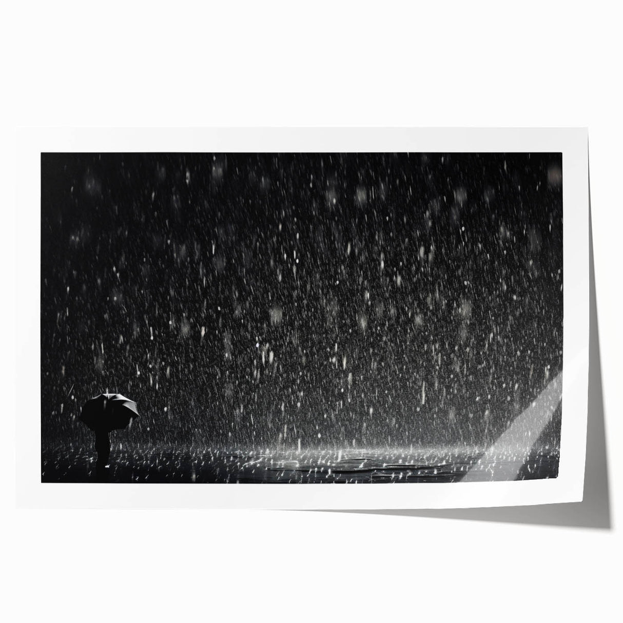 Solitary Figure in Rainstorm - Earthy Phenomena Wall Art Print