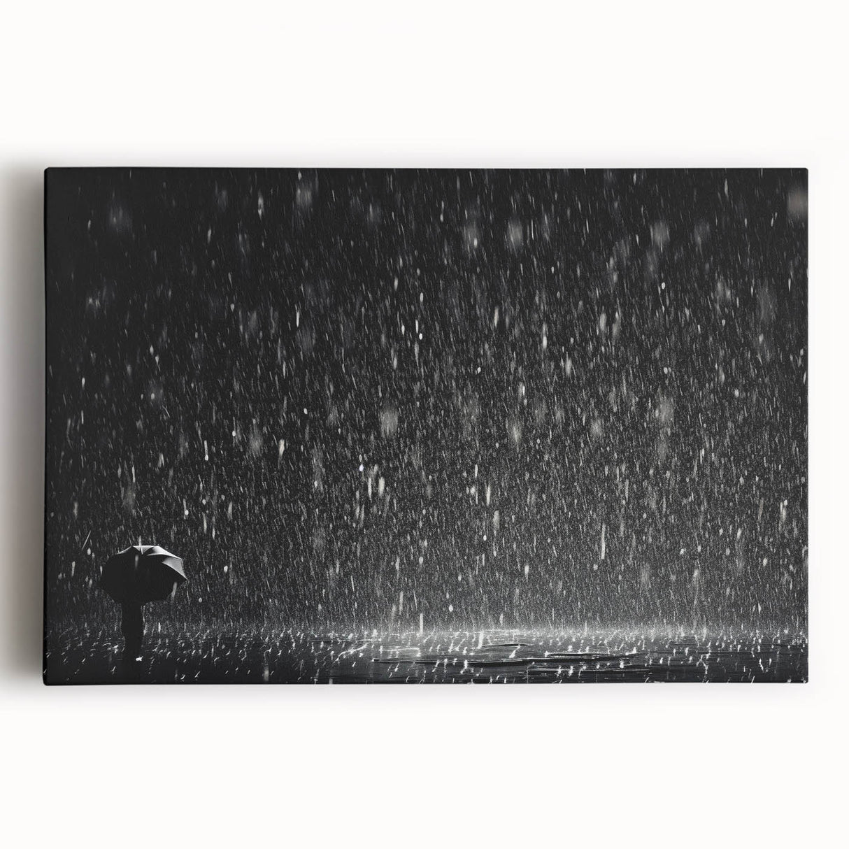 Solitary Figure in Rainstorm - Earthy Phenomena Wall Art Print
