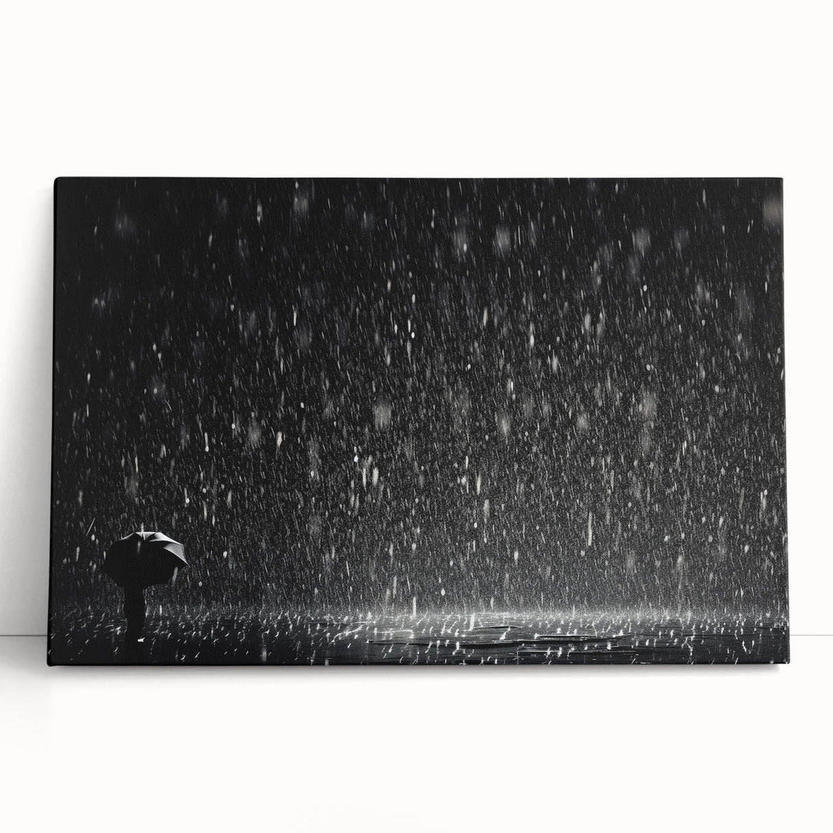 Solitary Figure in Rainstorm - Earthy Phenomena Wall Art Print