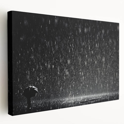 Solitary Figure in Rainstorm - Earthy Phenomena Wall Art Print
