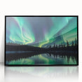 Northern Lights Over Lake and Mountains - Earth Phenomena Wall Art Print